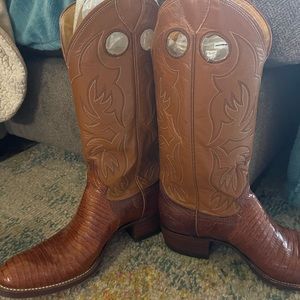 Ladies Lizard Justin Boots 7.5 B